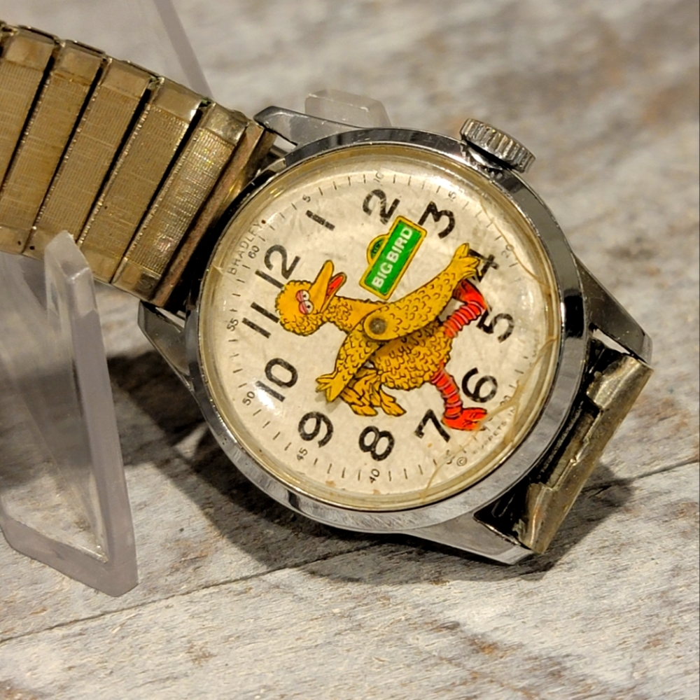 1970's Bradley Muppets Big Bird Unisex Working Wristwatch